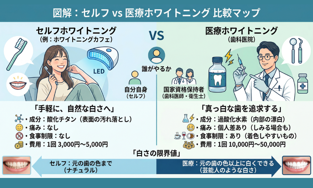 セルフホワイトニングとオフィスの違い